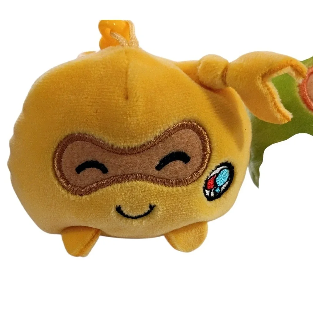 EUC Green & Yellow Ninja Life Hacks Emotion Keychain Plushie Backpack‎ Clip 3 In